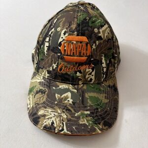 Brand New Hunter NAPA Outdoors Camo Adjustable Strap Back Hat Green Brown Orange